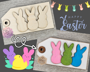 Peep Easter Tag | Easter Egg Tag | Easter Bunny | Spring Crafts | Easter Crafts | Springtime | DIY Craft Kits | Paint Party Supplies | #3229