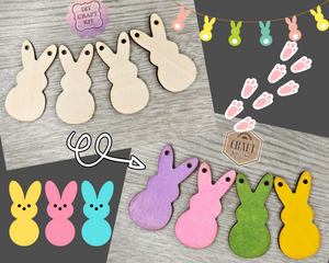 Peep Easter Bunting | Easter Crafts | Spring Crafts | Springtime | DIY Craft Kits | Paint Party Supplies | #2790