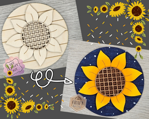 Sunflower Round | Summer Crafts | Summertime | DIY Craft Kits | Paint Party Supplies | #4108