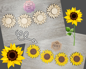 Sunflower Bunting | Banner | Summer Crafts | DIY Craft Kits | Paint Party Supplies | #2589