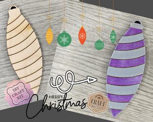 Christmas Ornament DIY Paint kit #2444 - Multiple Sizes Available - Unfinished Wood Cutout Shapes