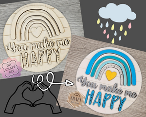 You make me Happy | Rainbow | Crafts | DIY Craft Kits | Paint Party Supplies | #4137