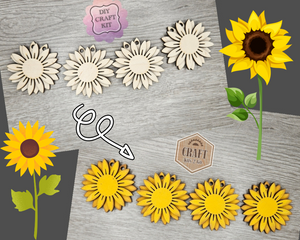 Sunflower Bunting | Banner | Summer Crafts | DIY Craft Kits | Paint Party Supplies | #4151