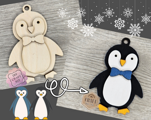 Penguin Ornament | DIY Christmas Ornament | Christmas Crafts | Holiday Craft Kits | Paint Party Supplies | #4152