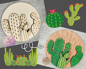 Cactus Sign | Cactus Decor | Summer Crafts | DIY Craft Kits | Paint Party Supplies | #4149