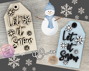 Let it Snow Tag | Christmas Crafts | Holiday Crafts | Winter Crafts |  DIY Craft Kits | Paint Party Supplies | #4115