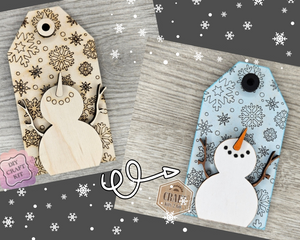 Snowman Tag | Christmas Crafts | Holiday Crafts | Winter Crafts |  DIY Craft Kits | Paint Party Supplies | #4116
