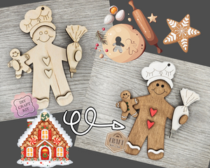 Gingerbread Baker Ornament | Christmas Crafts | DIY Ornaments | DIY Craft Kits | Paint Party Supplies | #3977