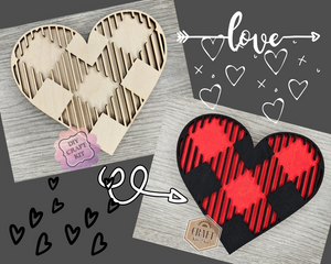 Plaid Heart | Valentine Crafts | DIY Craft Kits | Paint Party Supplies | #4142