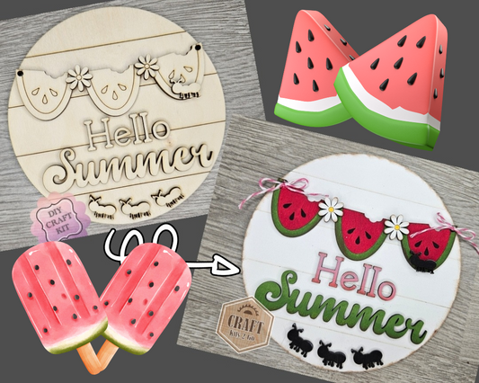 Hello Summer Watermelon Sign | #4197