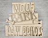 Woof Bark Paw Prints | Dog Welcome Sign | Pets | Dog House Sign | Crafts | DIY Craft Kits | Paint Party Supplies | #4264