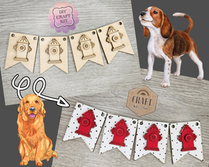 Fire Hydrant Bunting | Dog Bunting | Pets | DIY Craft Kits | Summer Crafts | Paint Party Supplies | #4262