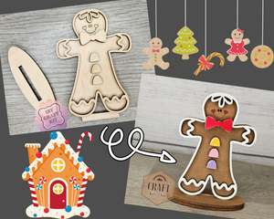 Gingerbread Boy | Christmas Crafts | Holiday Activities | Christmas Décor | DIY Craft Kits | Paint Party Supplies | #4280