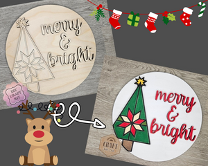 Merry & Bright Quilt Christmas | Christmas Decor | Christmas Crafts | Holiday Activities |  DIY Craft Kits | Paint Party Supplies | #4336
