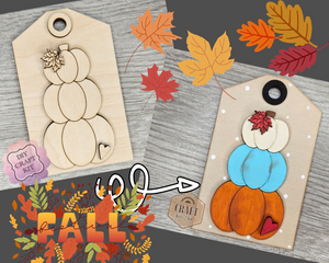 Pumpkin Tag | Autumn Tag | Autumn Decor | Fall Tag | Fall Decor | Fall Crafts | DIY Craft Kits | Paint Party Supplies | #4430