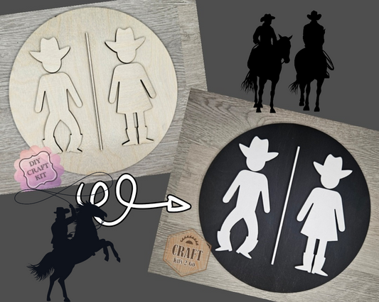 Cowboy Bathroom Sign | #4351