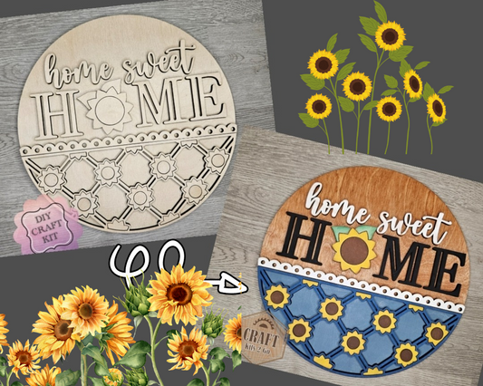 Home Sweet Home Sunflower Sign |  #4332