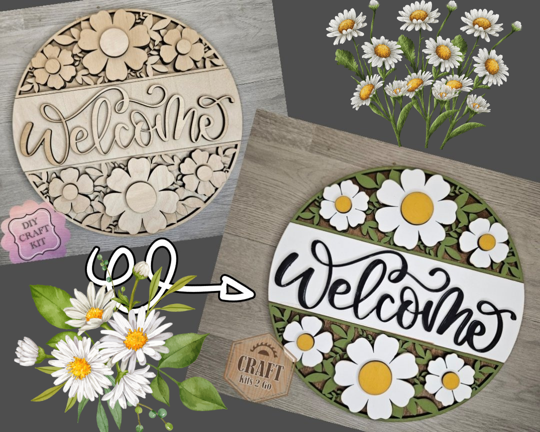 Daley Welcomesign Daisy Welcome Sign | #4627 – Craft Kits 2 Go