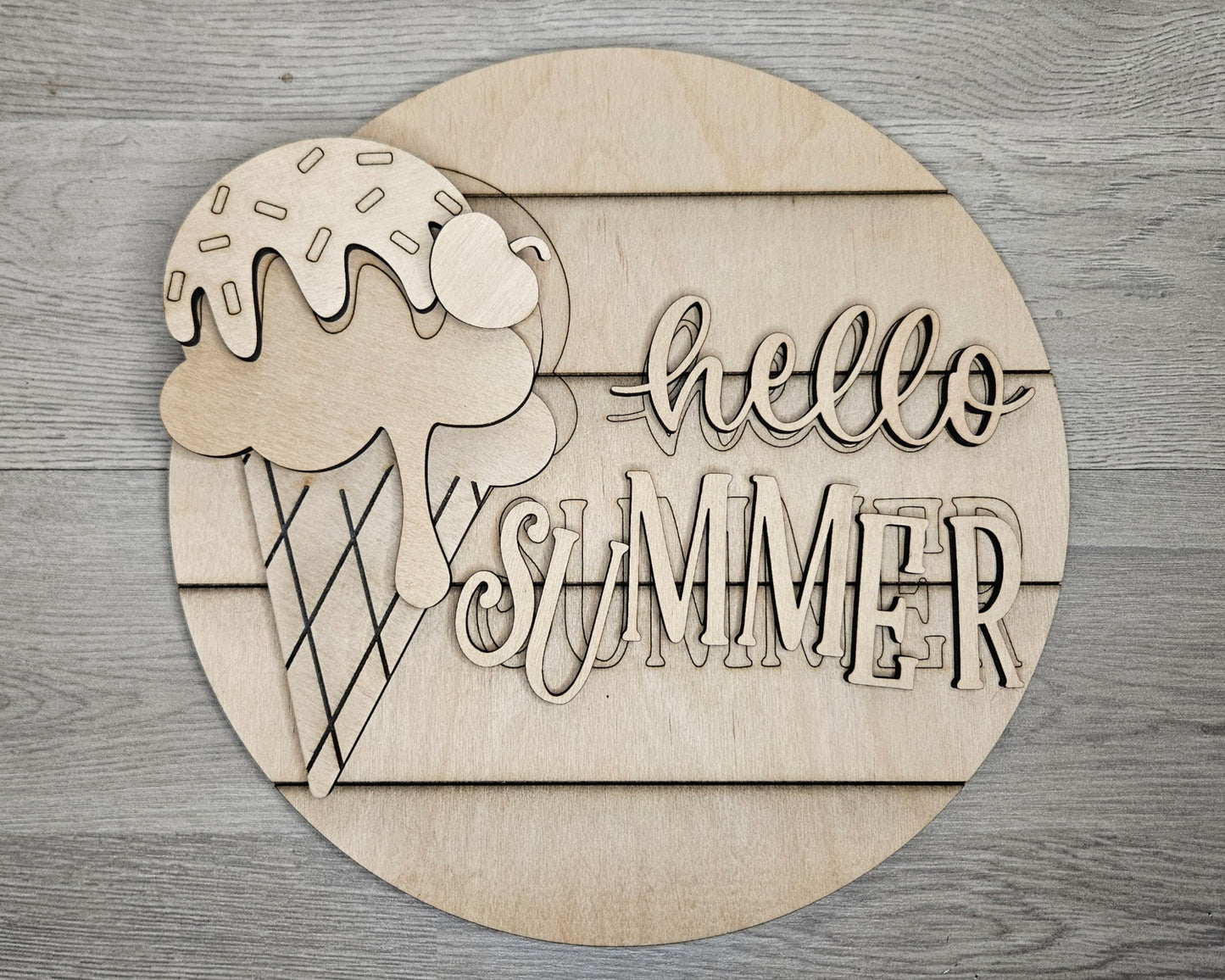 Hello Summer Ice Cream Sign | #4763