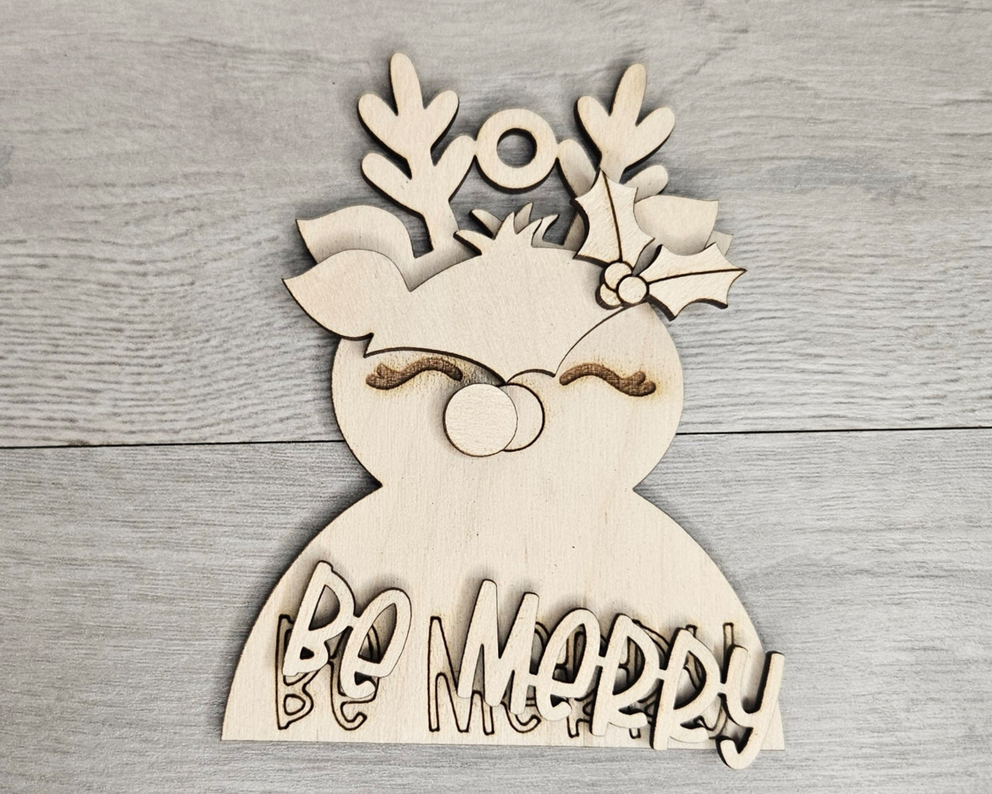 Reindeer "Be Merry" Ornament | #4407