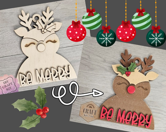 Reindeer "Be Merry" Ornament | #4407
