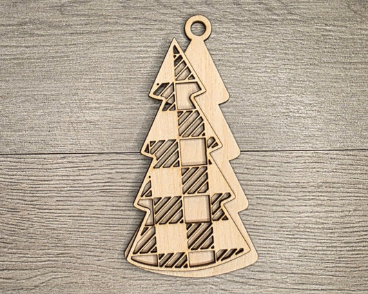 Plaid Christmas Tree Ornament | #5154