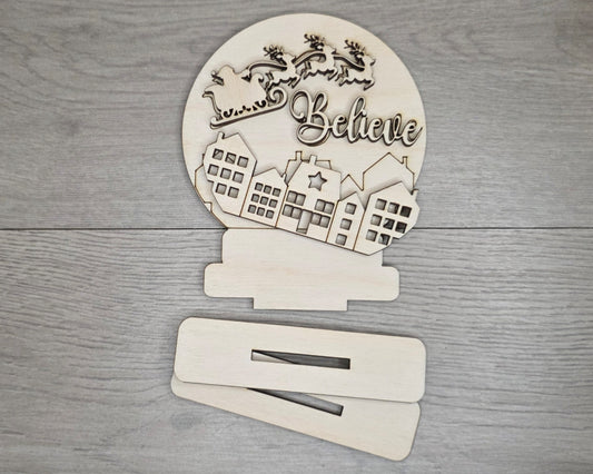 Believe Snow Globe Shelf Sitter Santa | #5161