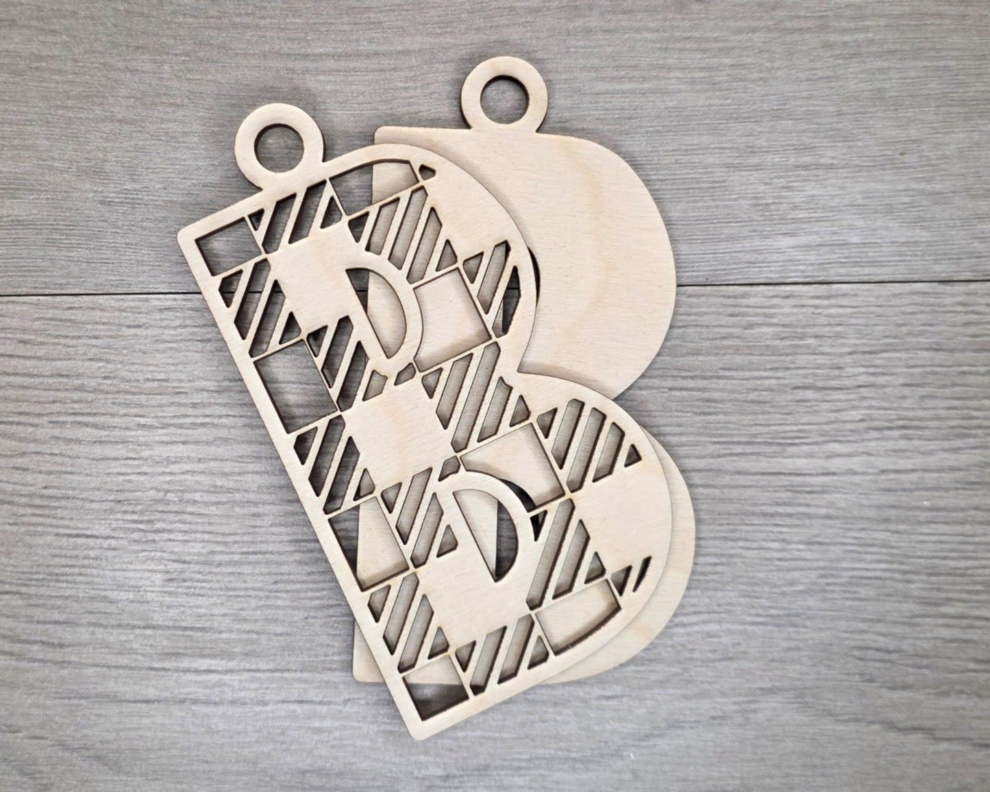 Plaid Letter Ornament | #5214