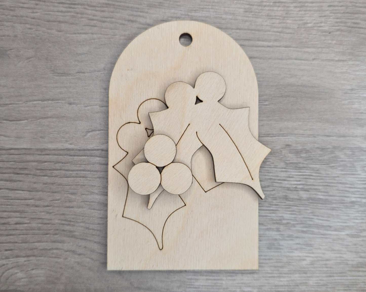 Holly Leaf Tag Ornament | #2996