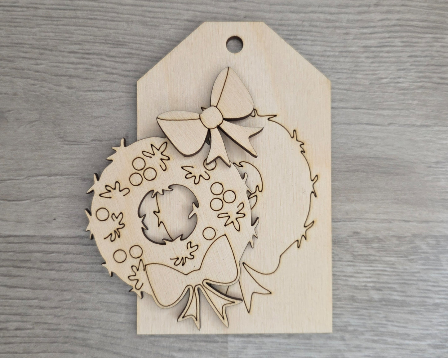 Christmas Wreath Tag Ornament | #2999