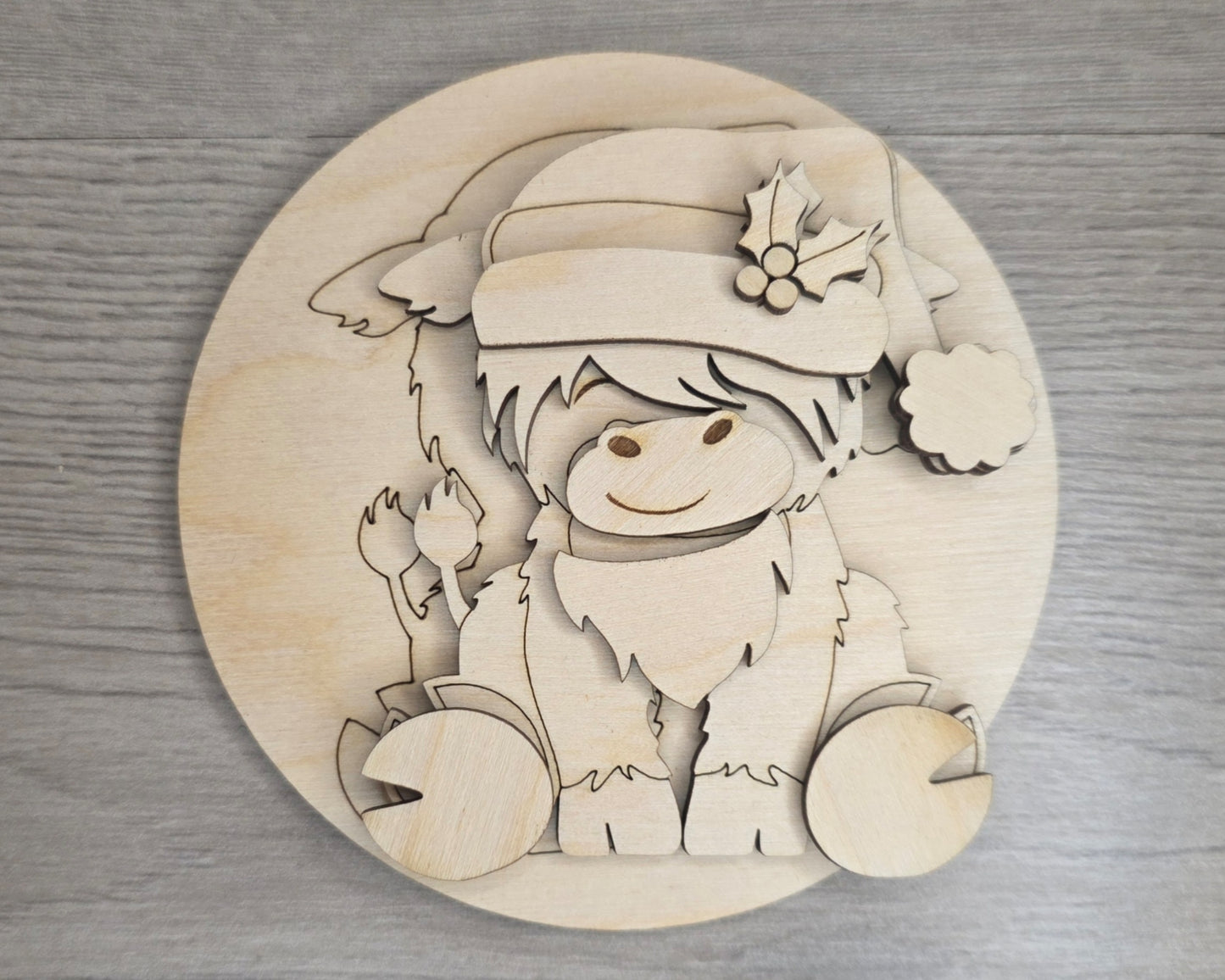 Santa Highland Cow | #3415