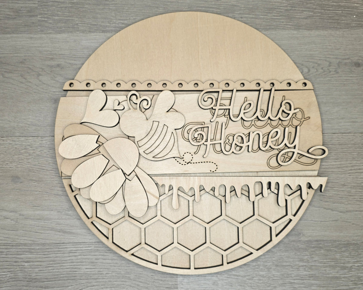 Hello Honey Bee Sign | #4648