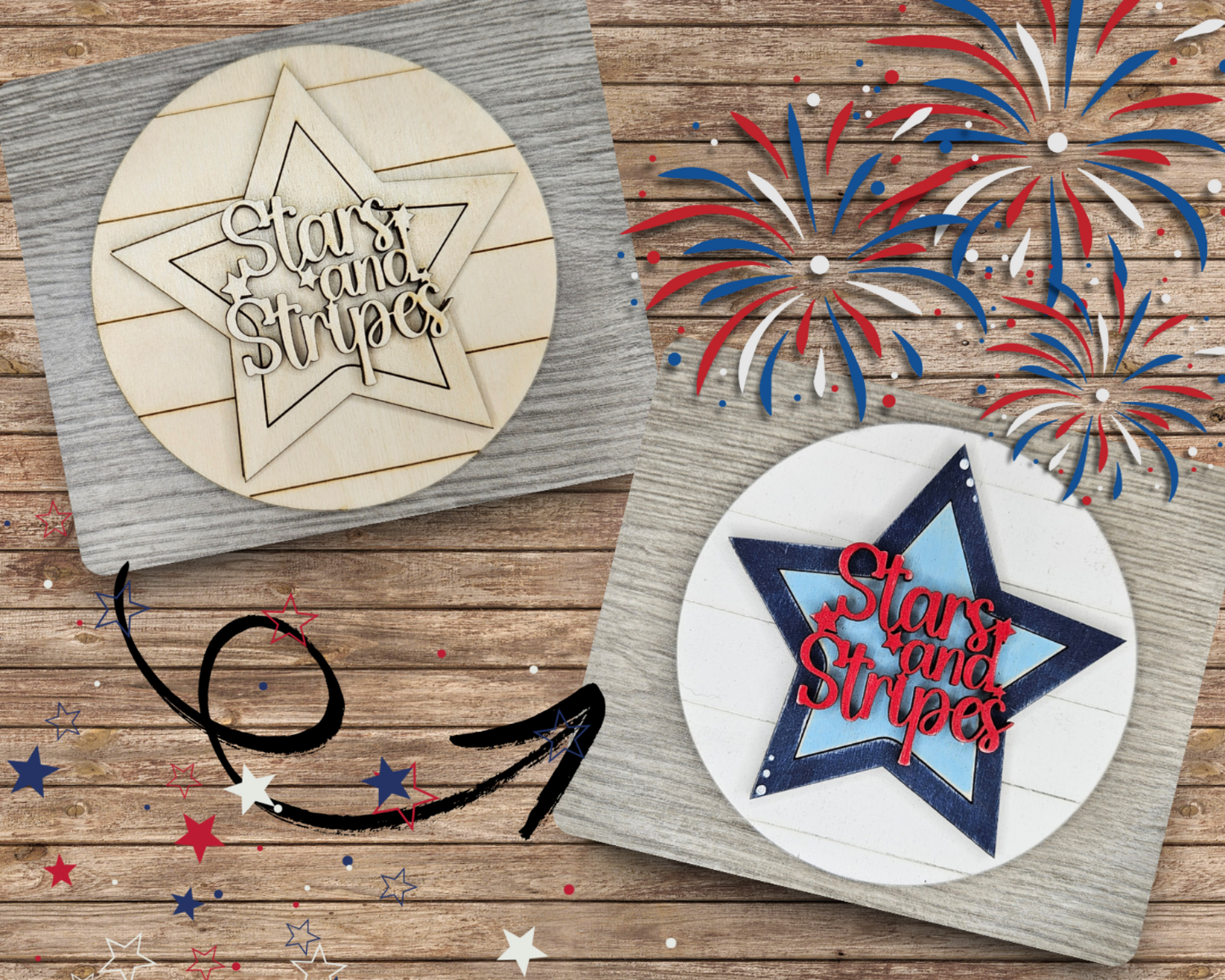 Stars & Strips Star Round | #4234