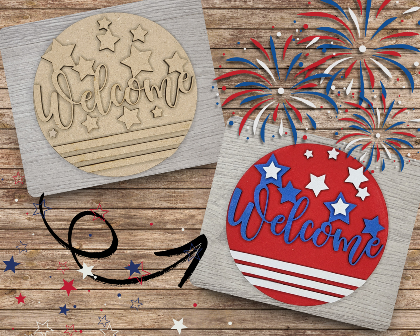 Patriotic Welcome Sign | #2921