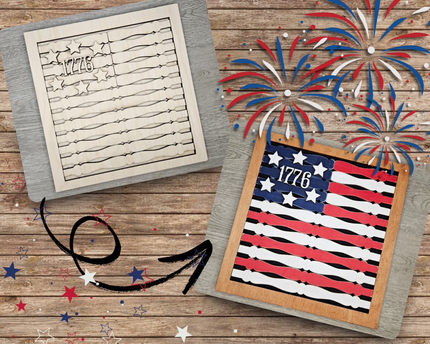 American Flag Spindle 1776 | #4177