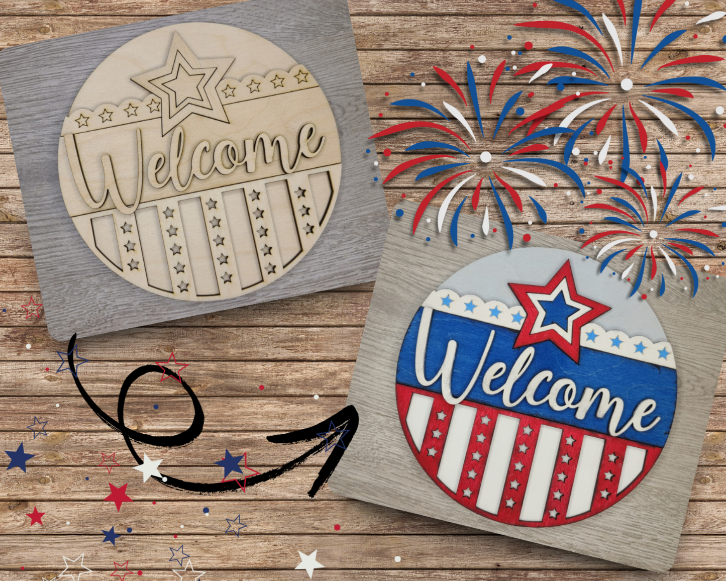 4th of July Welcome Sign | #3155