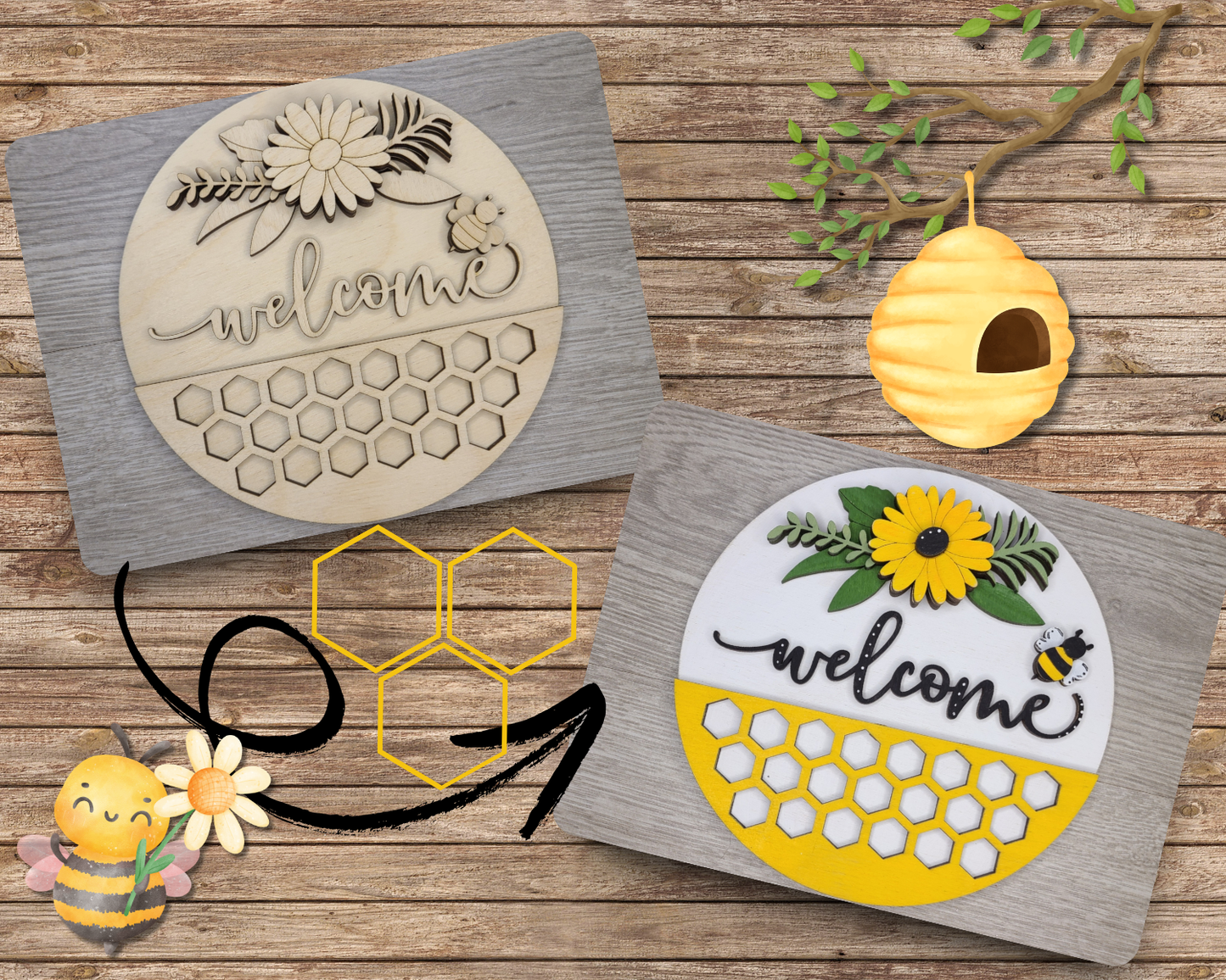 Bee Welcome Sign | #3341