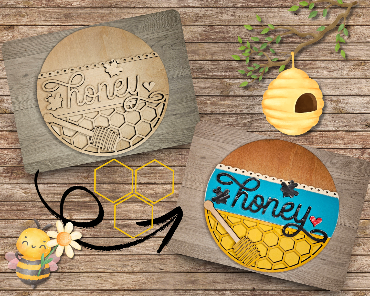 Honey Bee Sign | #4655