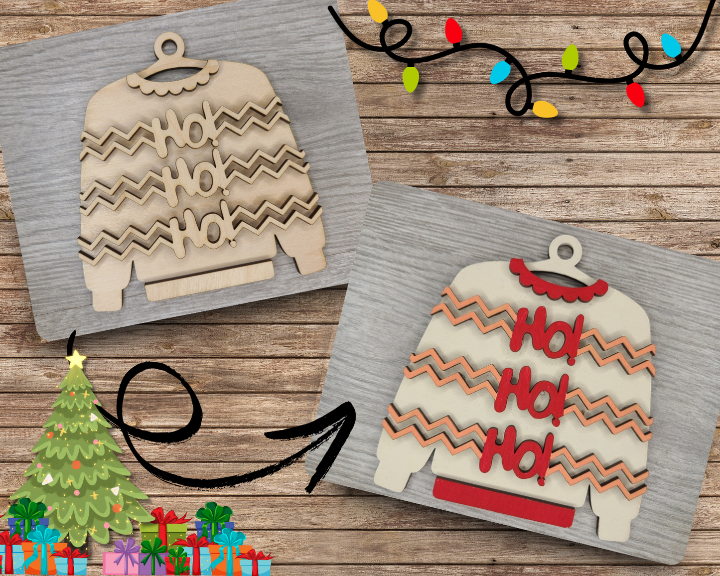 HOHOHO Ugly Sweater Ornament | #3801