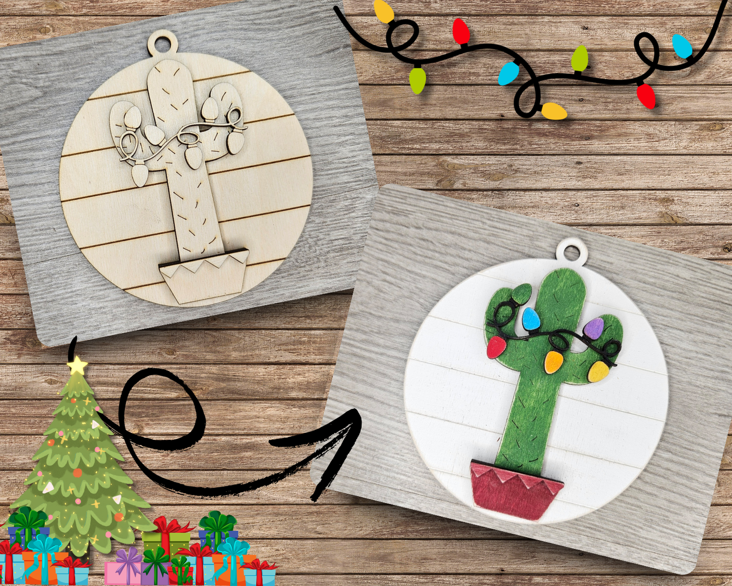 Christmas Cactus Ornament | #3249