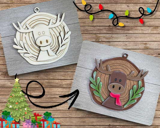 Christmas Moose Ornament | #5019