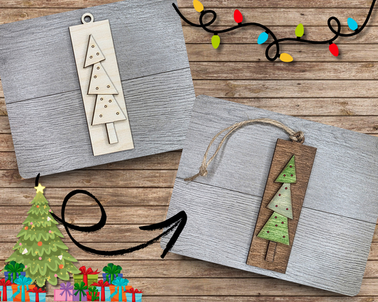 Rustic Christmas Tree Ornament | #2436