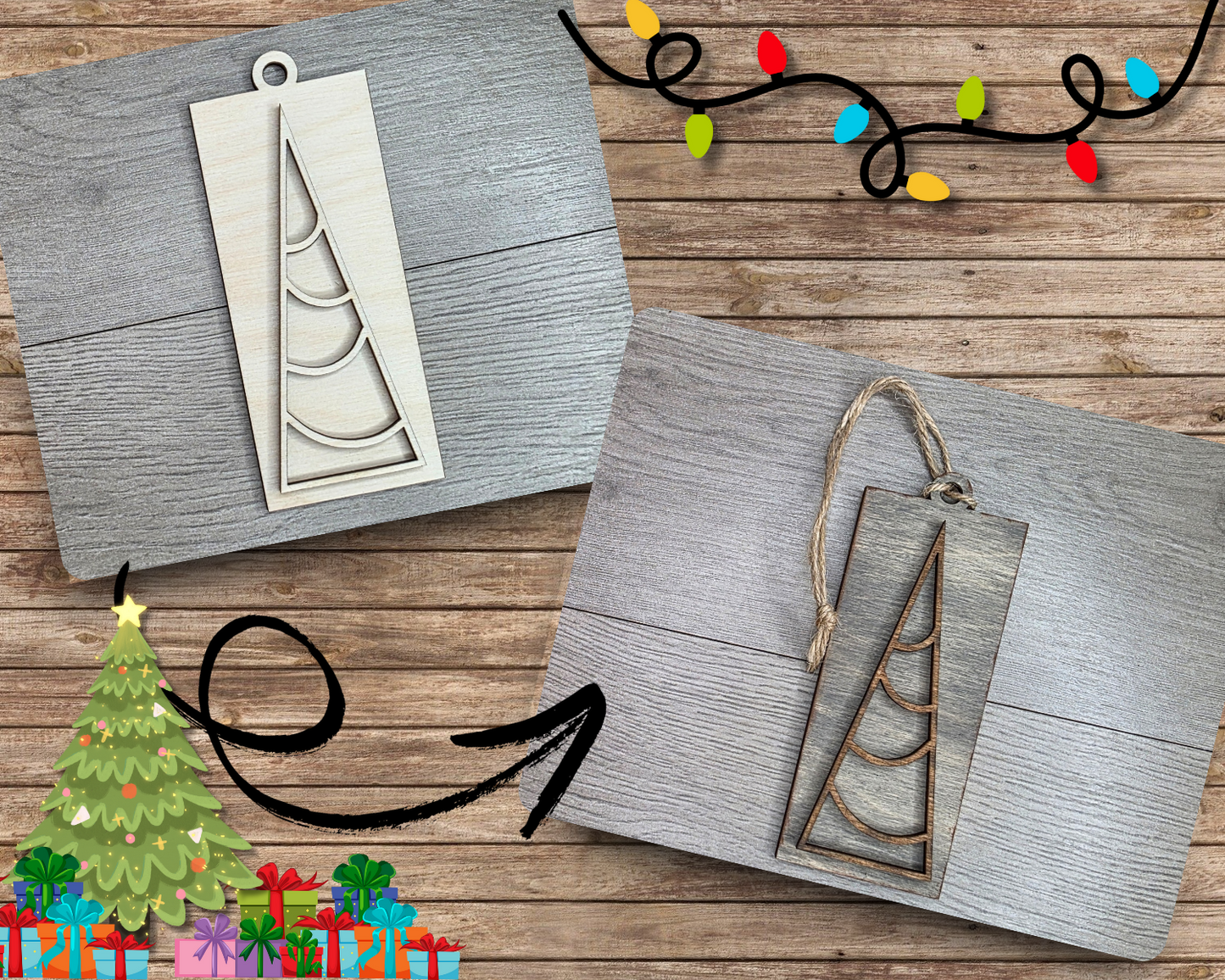 Rustic Christmas Tree Ornament | #5061
