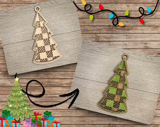 Plaid Christmas Tree Ornament | #5154