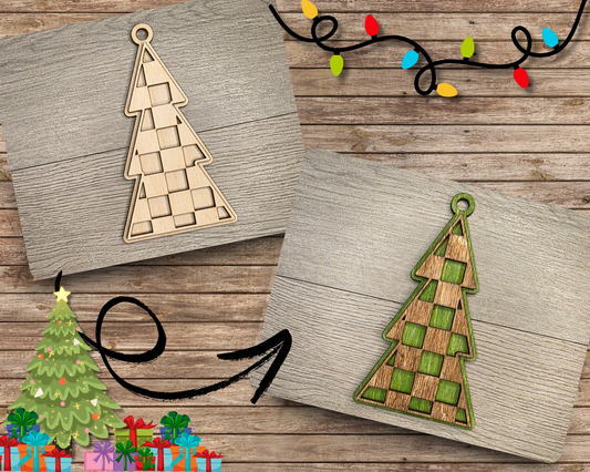 Christmas Tree Checkered Ornament | #5152