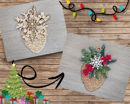 Pine Cone Mistletoe Ornament | #5240