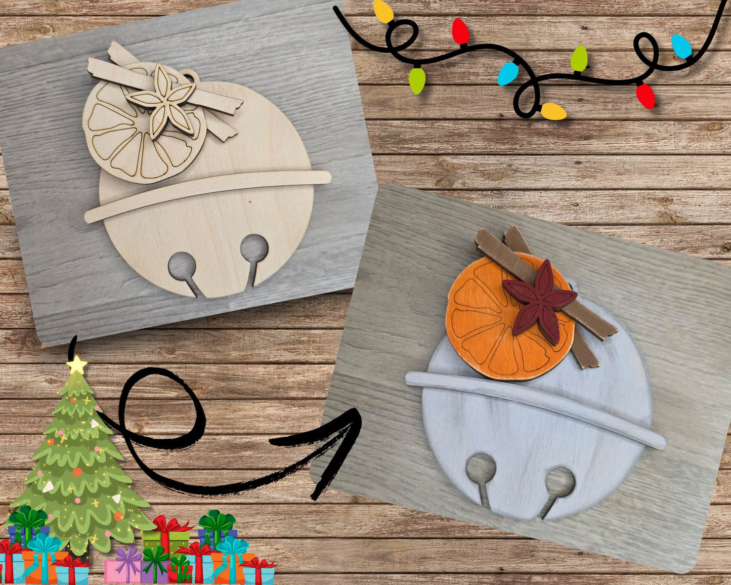 Orange Slice Bell Ornament | #5236