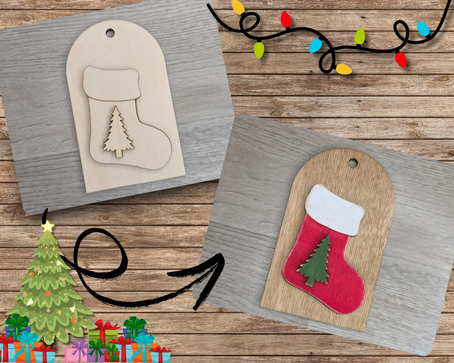 Christmas Stocking Tag Ornament | #5216