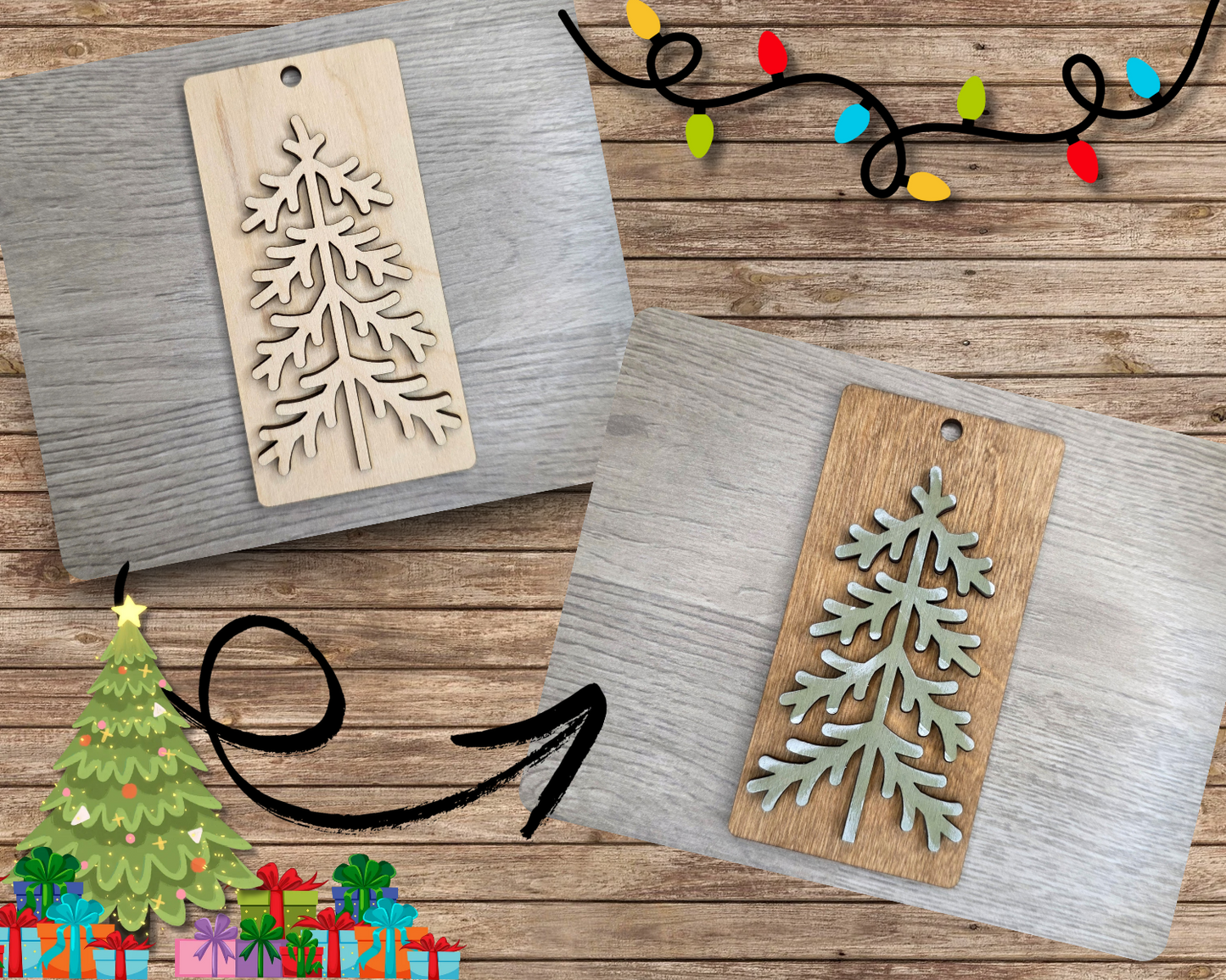 Christmas Tree Tag Ornament | #3552