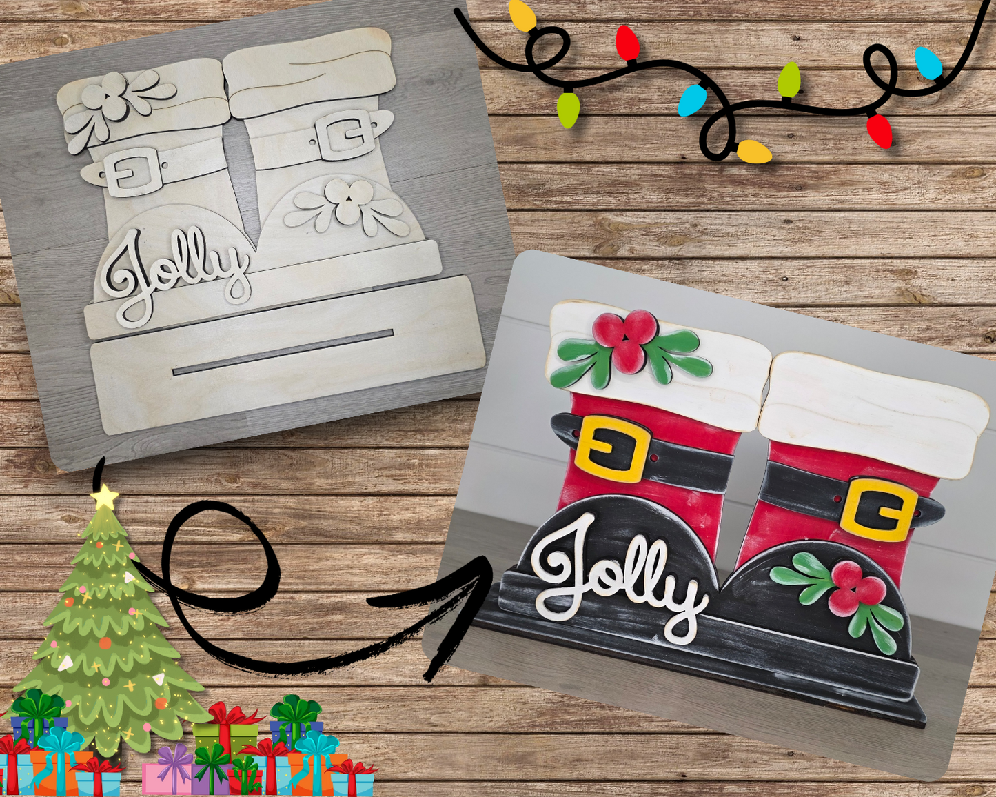 Santa Boots Shelf Sitter | #5304